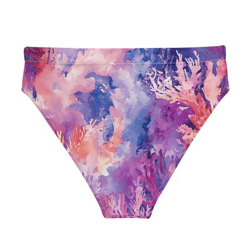 Whispers of the Reef High-Waisted Bikini Bottom, made from recycled materials.