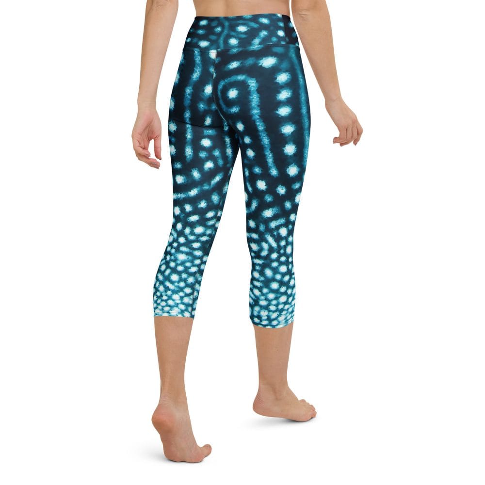 Whale Shark leggings in capri length, back view.