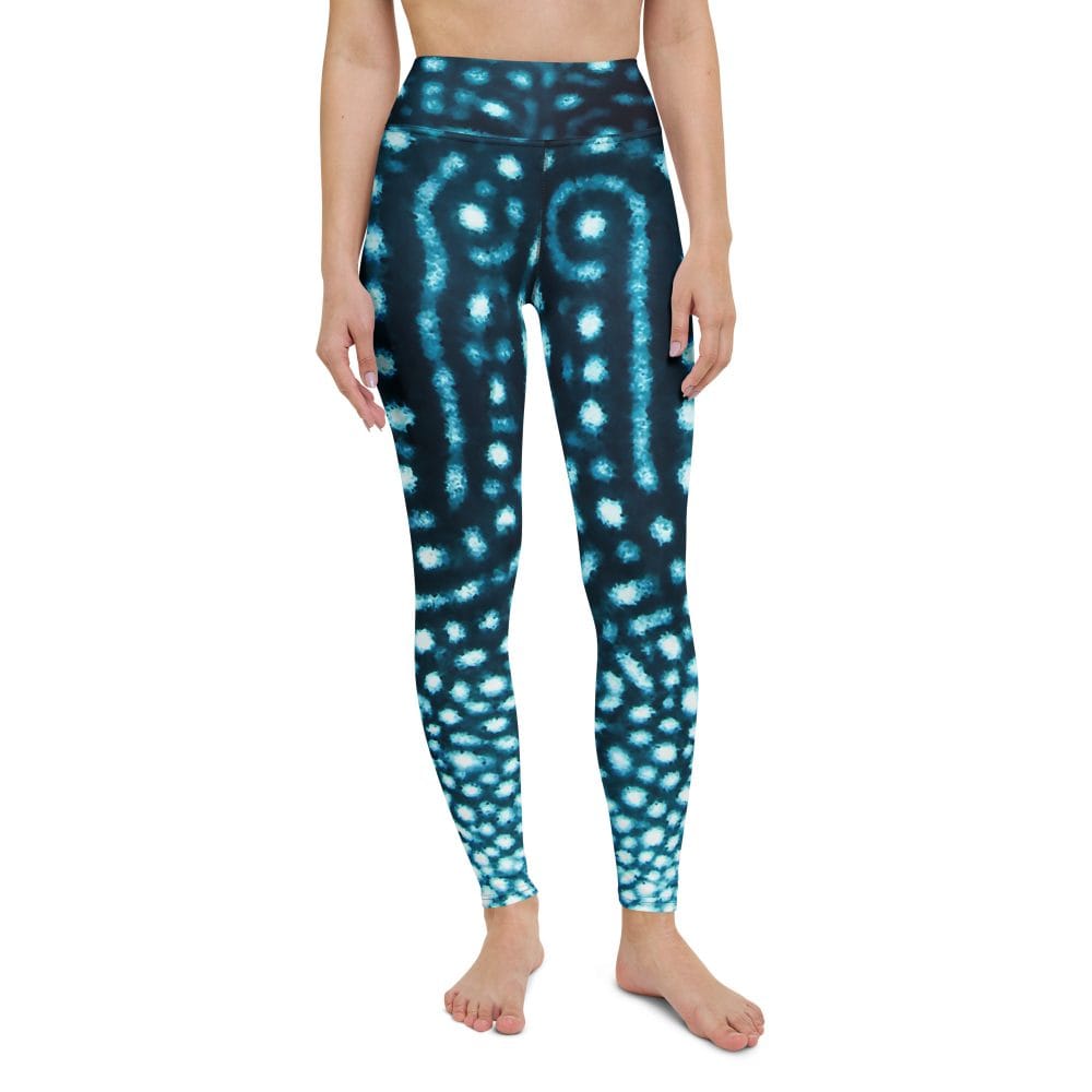 Whale Shark Leggings on a model designed by Scuba Girl Gear.